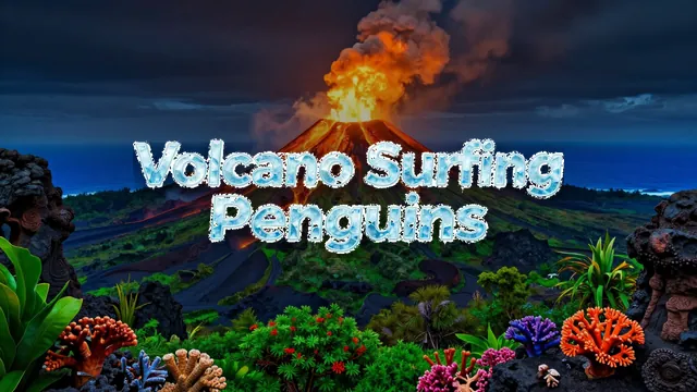 Volcano Surfing Penguins